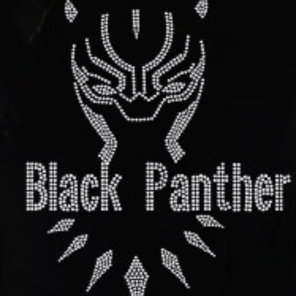 Black Panther Rhinestone Sparkling Tshirt - Picture 2 of 2